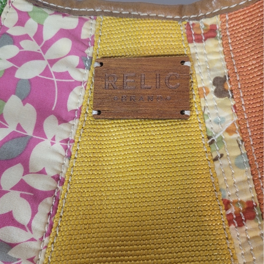 Relic By Fossil Boho Patchwork Hobo Shoulder Bag - image 8